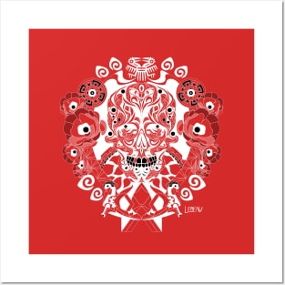 red tree of life ecopop mandala of the death Posters and Art